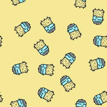 Milling beer production vector seamless pattern イラスト素材