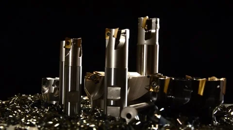 Milling bits detail close up Video stock 44328716