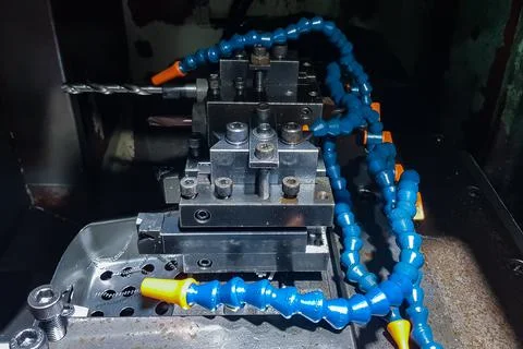 Milling Cnc Machine Tool With Mill for metal and plastic processing Foto stock
