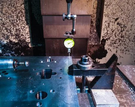 Milling Cnc Machine Tool With Mill for metal and plastic processing Stock Photos