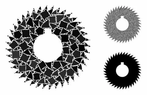 Milling cutter Composition Icon of Rough Elements 스톡 일러스트