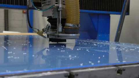 Milling cutter cuts plastic part on robotized production line Stock Footage 119398529