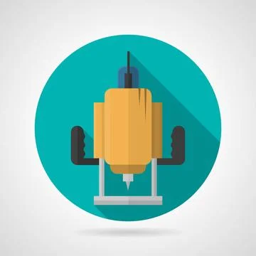 Milling cutter flat color vector icon Round blue flat vector icon for yell... Stock Photos