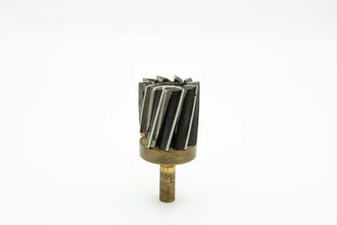 A milling cutter standing on a white background Stock Photos