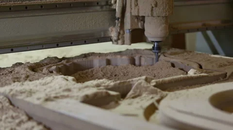 Milling cutting machine makes in wood 스톡 동영상 61429848