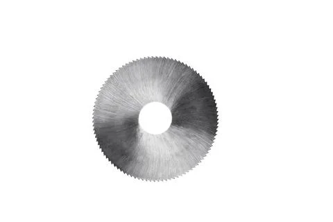Milling disk gear, for processing metal on a white background  selective focu Stock Photos