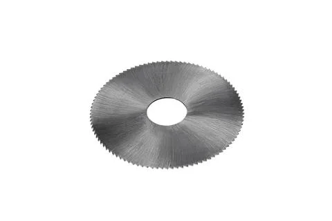 Milling disk gear, for processing metal on a white background close-u Foto stock