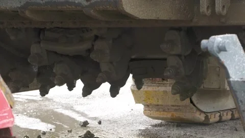 Milling Drum Removing Damaged Asphalt During Roadworks Stock Footage 344383686