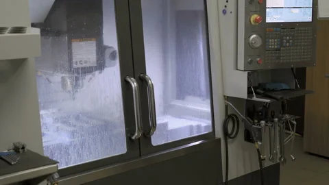 Milling machine and control panel at the factory. 4K Stock Footage 115280422