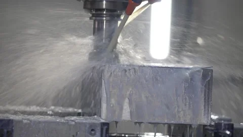 Milling machine, close-up in slow motion at 25% Video stock 302112224