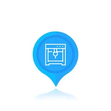 Milling machine, cnc linear icon Stock Illustration