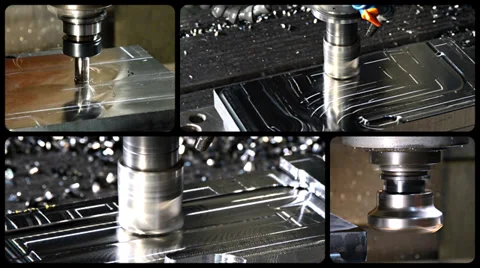 Milling machine collage Stock Footage 33648046