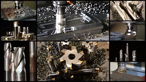 Milling machine collage Stock Footage 44333336