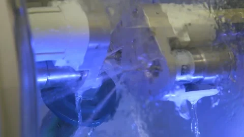 The milling machine cuts the ceramic dental crown from the workpiece. Stock-Footage 256581257