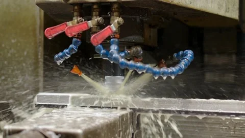 Milling machine cutting iron in a cnc factory Stock-Footage 257491875