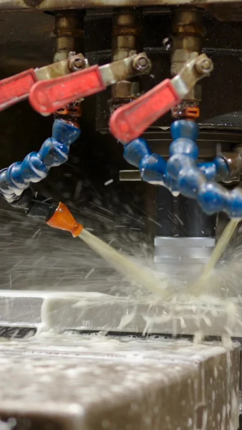 Milling machine cutting iron in a cnc factory Stock Footage 259668465