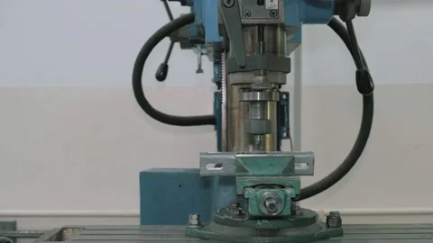 Milling machine cutting the metal workpiece. Stock Footage 145684598