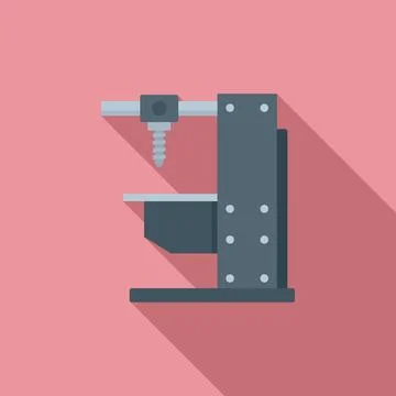 Milling machine equipment icon, flat style Stock Illustration