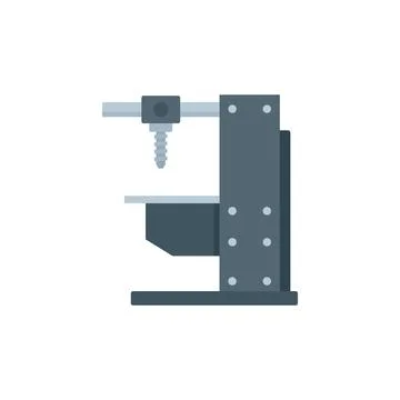 Milling machine equipment icon flat isolated 库存插图