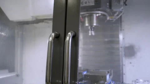Milling machine in a factory. sliding camera 4K Stock Footage 115273949