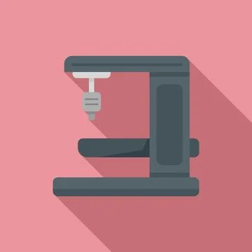 Milling machine gear icon, flat style Stock Illustration