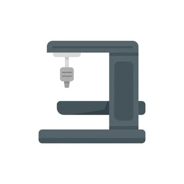 Milling machine gear icon flat isolated Stock Illustration