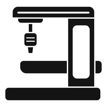 Milling machine gear icon, simple style Stock Illustration