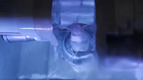 The milling machine makes the shape of a tooth Stock Footage 152515715