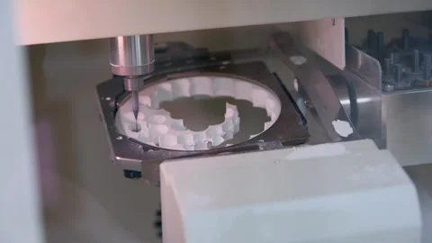 Milling machine for making veneers and crowns. Stock Footage 311513667