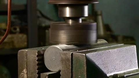 Milling machine in operation at the factory Stock Footage 253799890