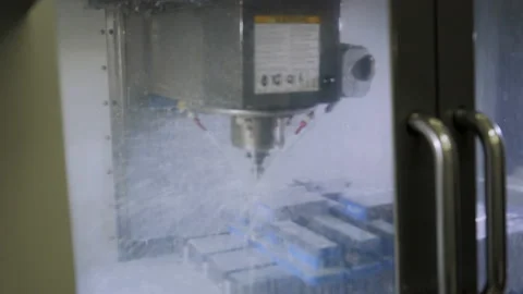Milling machine in the process. Machine Saw Parts 4K Video stock 115281307