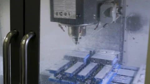 Milling machine in the process. Machine Saw Parts 4K Video stock 115282383