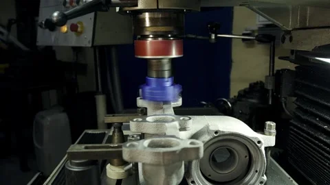 Milling machine, the process of milling parts on a milling machine, the metal Stock Footage 284545684