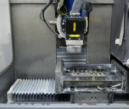 Milling machine Titanium Dental implants Stock Photos