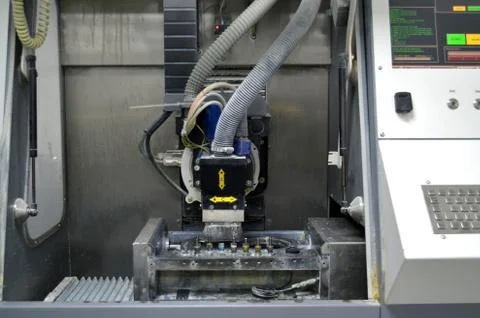 Milling machine Titanium Dental implants Stock Photos