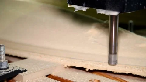 Milling machine on a tree, work of a  cutter on a tree Stock Footage 100622688