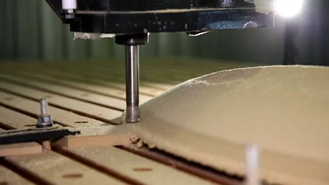 Milling machine on a tree, work of a  cutter on a tree Stock Footage 100622697