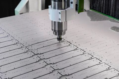 Milling machine in working condition. Stock Photos