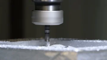 Milling machine works with endtool cutter mill Stock Footage 85529460
