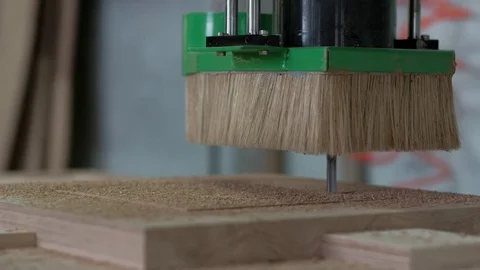 Milling Machines With Control Software, Wood, Decorative Details Stock Footage