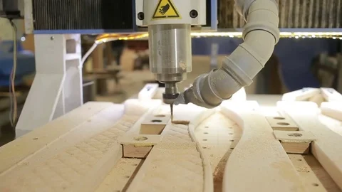 Milling machines with numerical control software, wood, decorative details Stock Footage 71059257