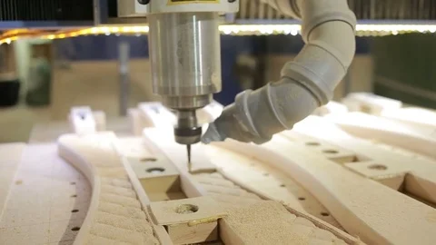 Milling machines with numerical control software, wood, decorative details 動画素材 71523880