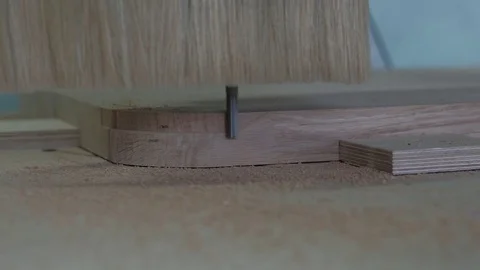 Milling Machines With Numerical Control Software, Wood, Decorative Details Stock Footage