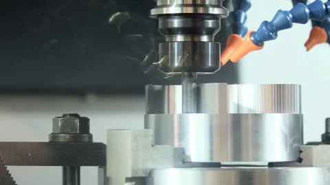Milling metalwork process. CNC metal machining by vertical mill 動画素材 84568431