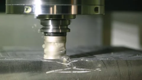 Milling metalwork process. CNC metal machining by vertical mill Video stock 85792853