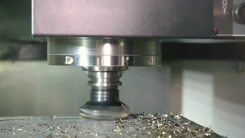 Milling metalwork process. CNC metal machining by vertical mill Stock Footage 85794621
