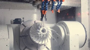 Milling metalwork process. CNC metal machining by vertical mill Stock Footage 85818655