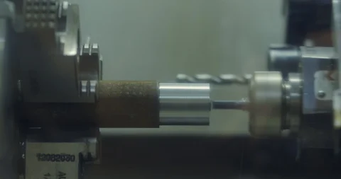 Milling metalworking. Precision industrial processing of metal parts on a CNC Stock Footage 123275607