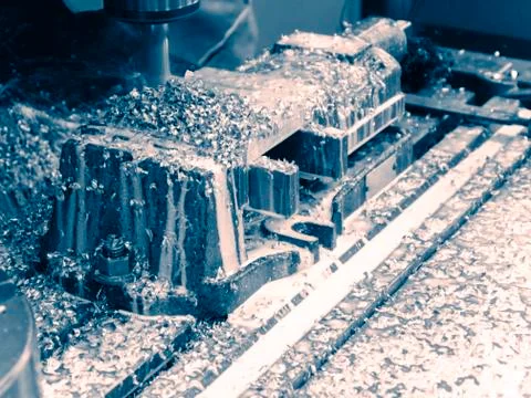 Milling metalworking process. Stock Photos