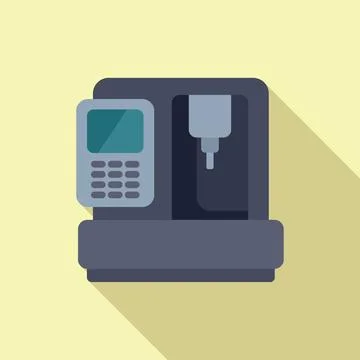 Milling panel machine icon flat vector. Center gear Stock Illustration